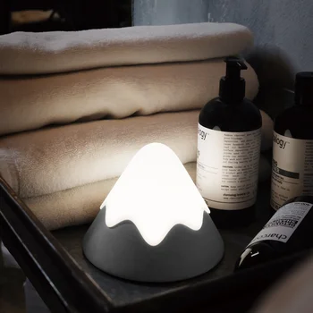  Yaratıcı LED Çocuk Çocuk Gece Lambası Kar Dağ Yumuşak Silikon USB Şarj Edilebilir yatak odası dekoru Hediye Dokunmatik Masa Masaüstü Lambası