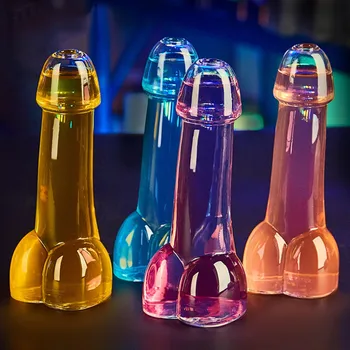  Yaratıcı Tasarım Şeffaf Penis Shot Cam Kokteyl cam şarap kadehi İçin Parti Gece disko Bar KTV Gece 150ml