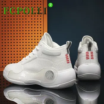  Yeni Serin genç basketbolu Ayakkabı Yüksek Top spor ayakkabılar Unisex Lüks Marka basketbol ayakkabıları Erkek Açık Bayanlar Sneakers
