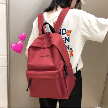  Yeni Sırt Çantası Kadın Sırt Çantası Düz Renk Kadın omuzdan askili çanta Moda okul çantası Genç Kız İçin Çocuk Sırt Çantaları Seyahat Çantası