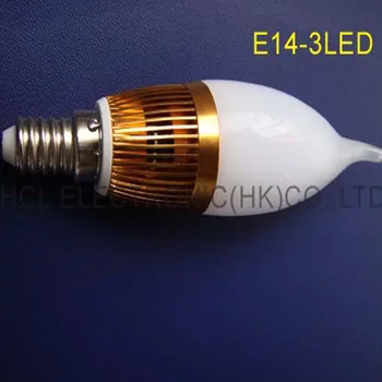  Yüksek kalite 3x1 W led mum ışıkları, E14 3 w led ampuller, E14 led kristal lambalar ücretsiz kargo 20 adet / grup