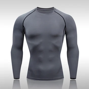  Yüksek Kaliteli Erkek Koşu T Shirt Hızlı Kuru Spandex Spor Gömlek Eğitim Egzersiz Kıyafetleri Spor Spor Gömlek Tops Spor Tayt