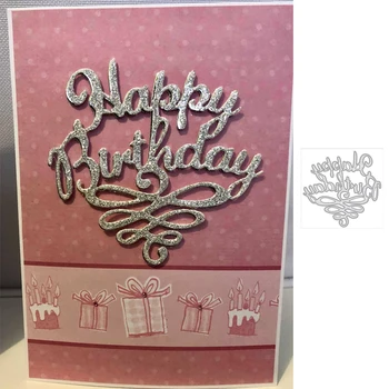  Zanaat Yeni Mutlu Doğum Günü Metal Kesme Ölür Kabartma Şablon DIY Scrapbooking Fotoğraf Albümü Dekor kendi başına yap kağıdı Kart Yapımı Aracı