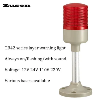  Zusen 40mm TB42-1T / W-D-J 12V 24V 110V 220V Kırmızı Renk Uyarı ışığı sinyal Kulesi hafif makineli Buzzer ile