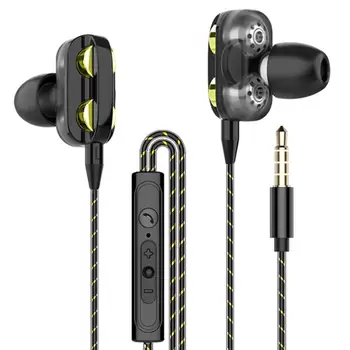  Çift Dinamik Daire Ağır Bas Kulak Kablolu Kulaklık mikrofonlu kulaklık Çoğu Telefon Tablet İçin MP3 MP4