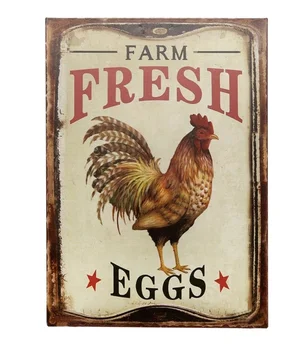  Çiftlik taze yumurta serin stil Metal tabela dekor Bar Pub ev Vintage Retro Poster