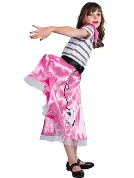  Çocuk Sahne Kostüm Kız Pembe Kaniş Cosplay Elbise Üniforma Cadılar Bayramı Kostümleri