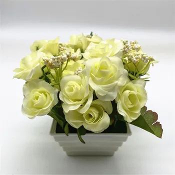  Çömlek Vazo Ev Dekor DİY Düğün Dekorasyon Bonsai yapay Gül Çiçek 