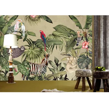  Özel boyut Duvar Kağıdı Tropikal yağmur ormanları oturma odası ıns tarzı duvar resmi Duvar dekorasyon ev dekor sticker
