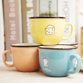  Şeker renk küçük taze seramik kahve kupa yaratıcı kahve fincanı Kahvaltı süt Kupası